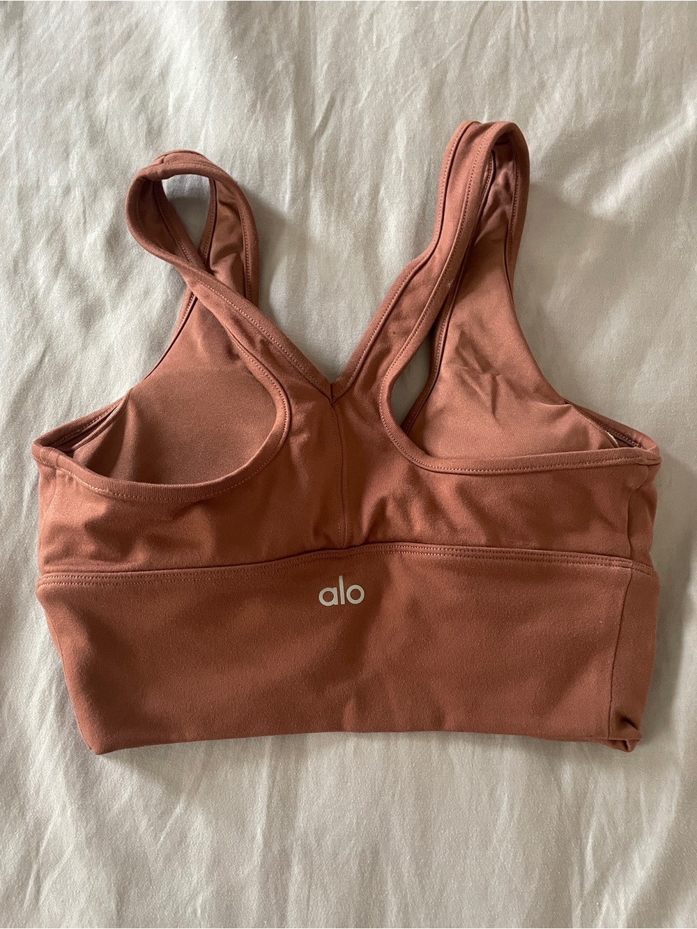 ALO Yoga Ruched Wireless Bralette - Rusty Rose - Picture 2 of 3
